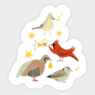 Holiday Birds Sticker